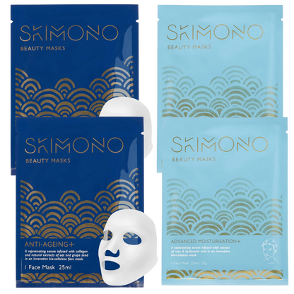4x Skimono Bio-Cellulose Facemasks