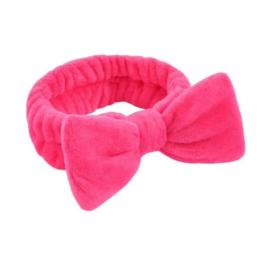 Kandi Trends Fluffy Bow Headband  Hot Pink