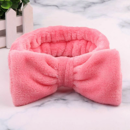 Kandi Trends Fluffy Bow Headband Coral