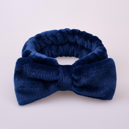 Kandi Trends Fluffy Bow Headband Navy