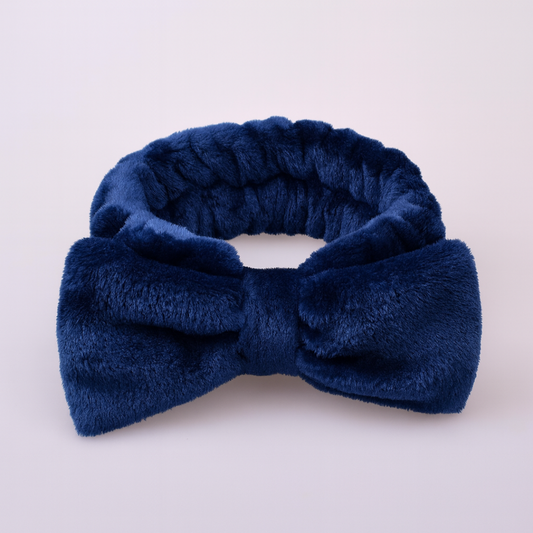 Kandi Trends Fluffy Bow Headband Navy